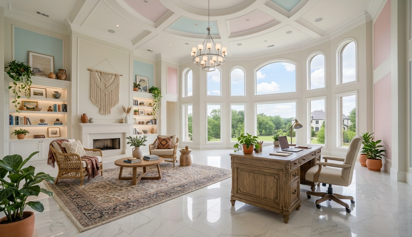 home-office staged in bohemian style