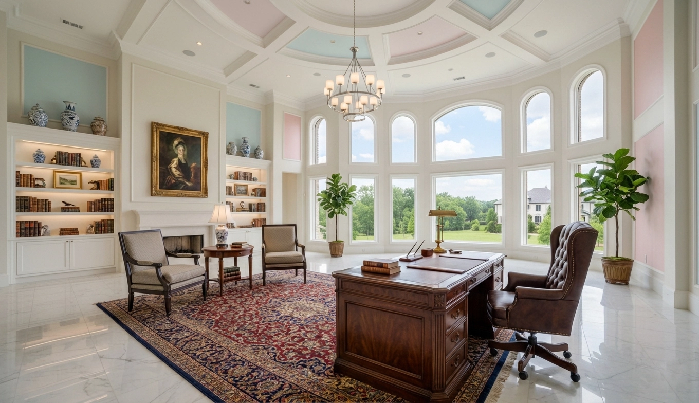 home-office staged in traditional style