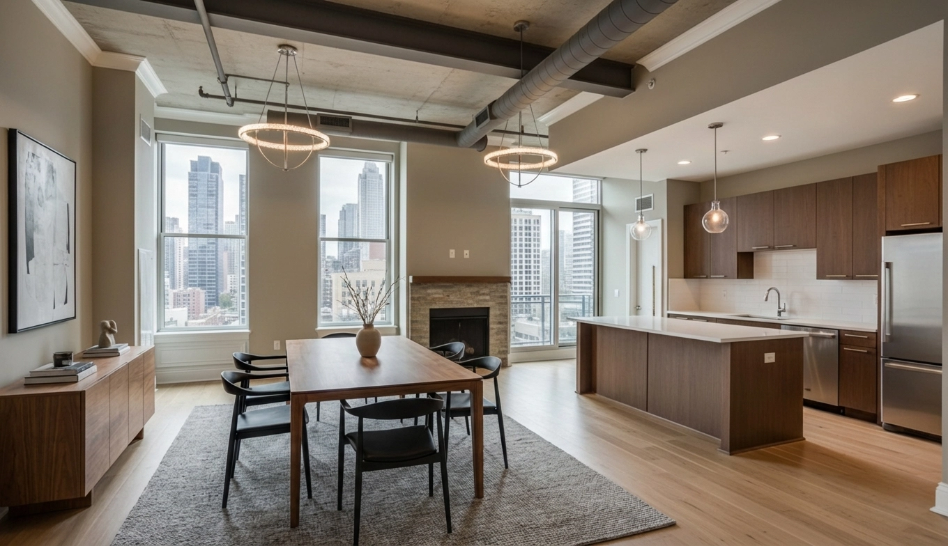 dining-room staged in minimalist style
